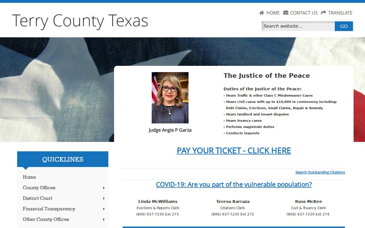 Terry County bench warrant route through Justice of the Peace