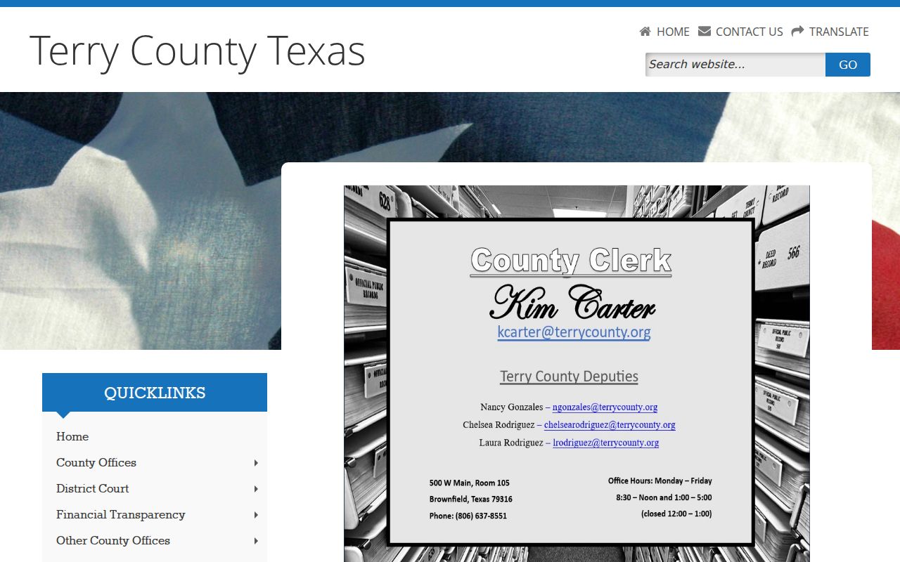 Terry County warrant records clerk online records route