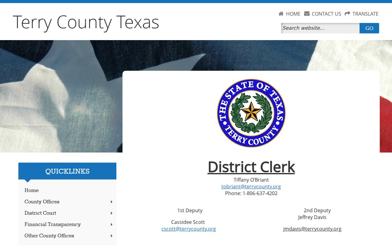 Terry County arrest warrant felony records through the District Clerk